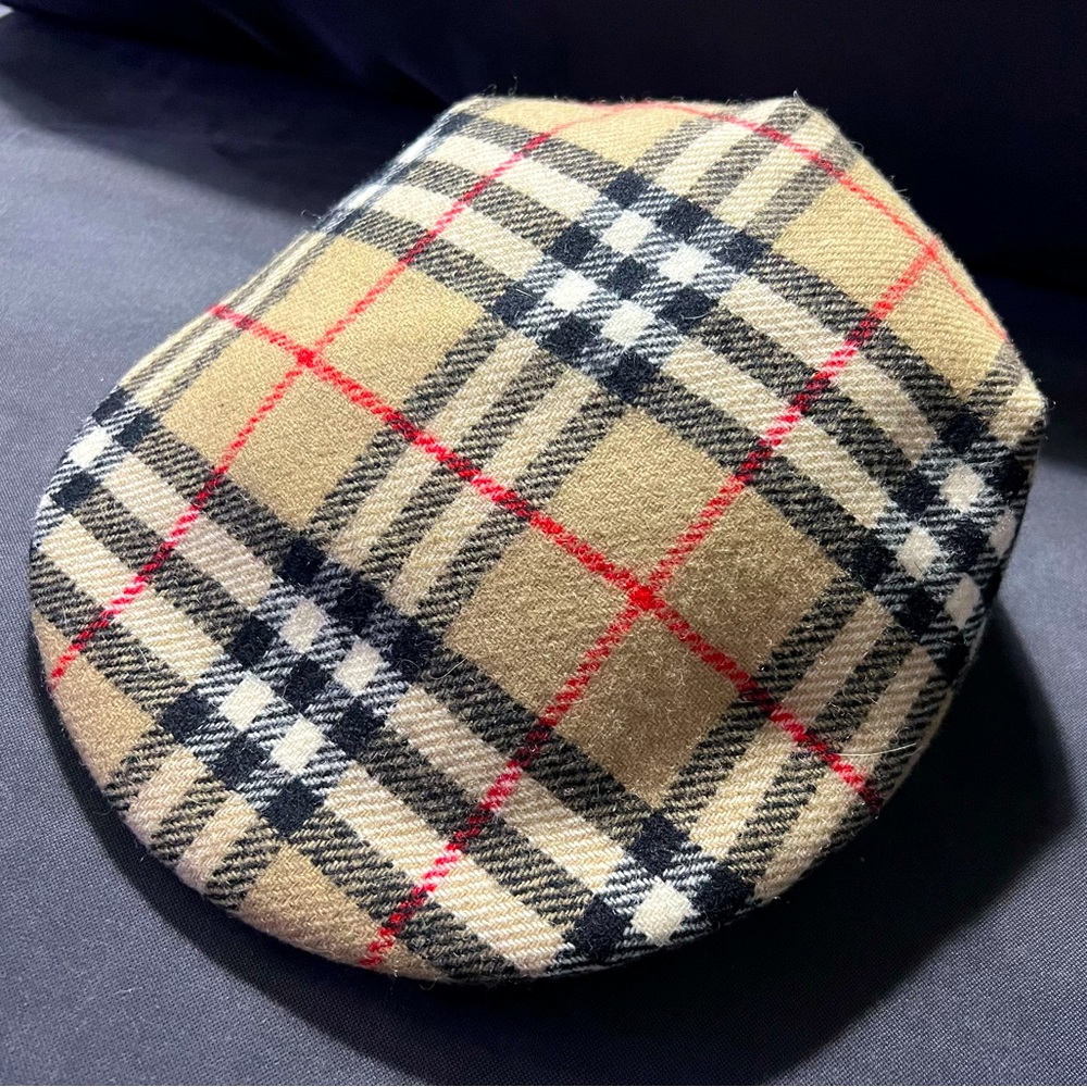 Burberry Vintage Wool Beret Hat Sz M